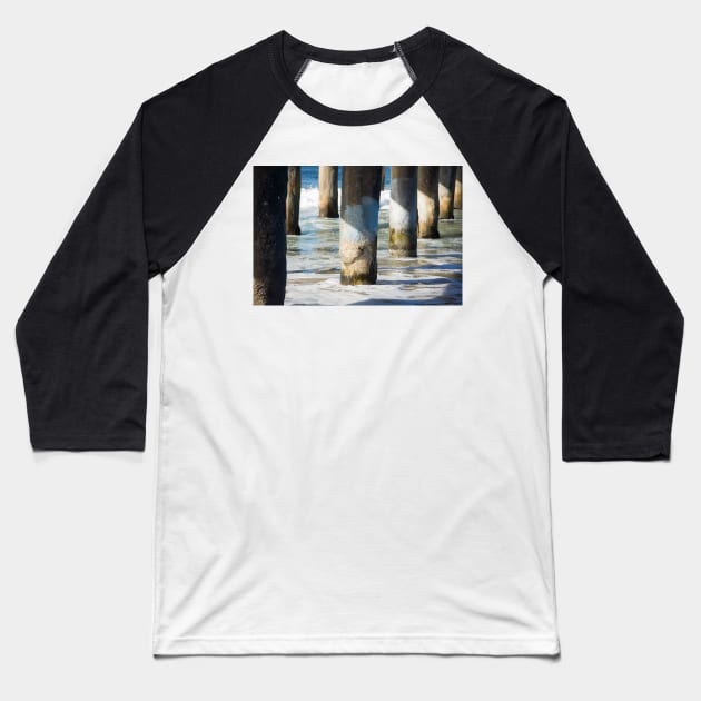 Manhattan Beach Pier Baseball T-Shirt by sma1050